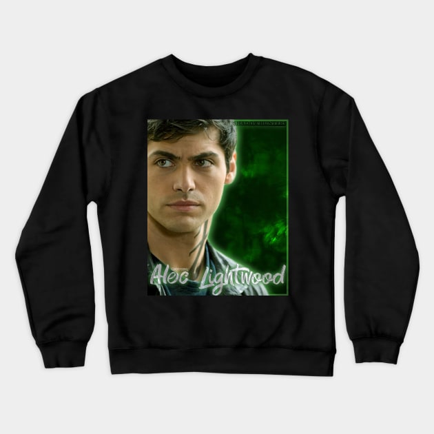 Shadowhunters - Alec Lightwood - Green Smoke Crewneck Sweatshirt by vickytoriaq